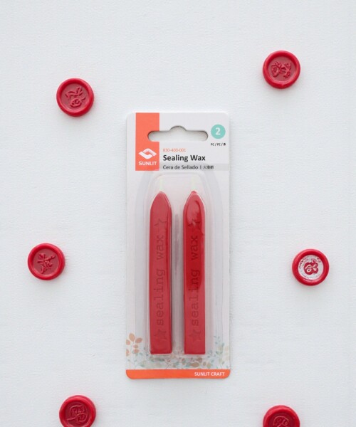 Blíster c/2 barras cera p/sellos de estampado. - rojo Blíster c/2 barras cera p/sellos de estampado. - rojo