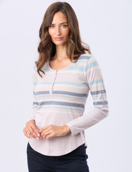 REMERA RAYADA DE ALGODÓN Lavanda