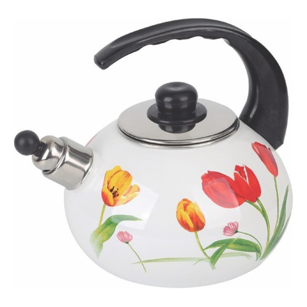 Caldera en acero vitrificado Cuori Turín diseño de tulipanes 2.5L 