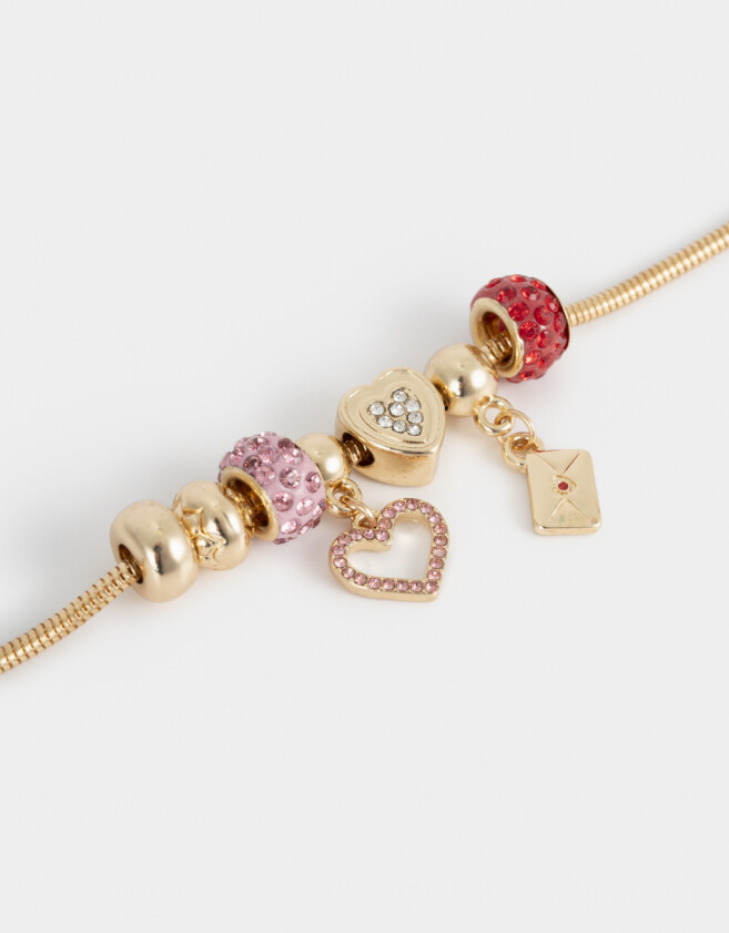 Pulseras Flexibles Con corazón Pulsera Flexible Multidijes - Dorado