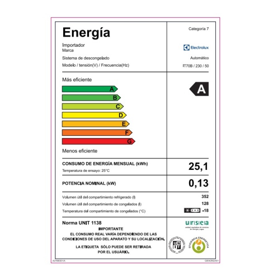 Heladera Inverter 480 Ls Electrolux IT70B Heladera Inverter 480 Ls Electrolux IT70B