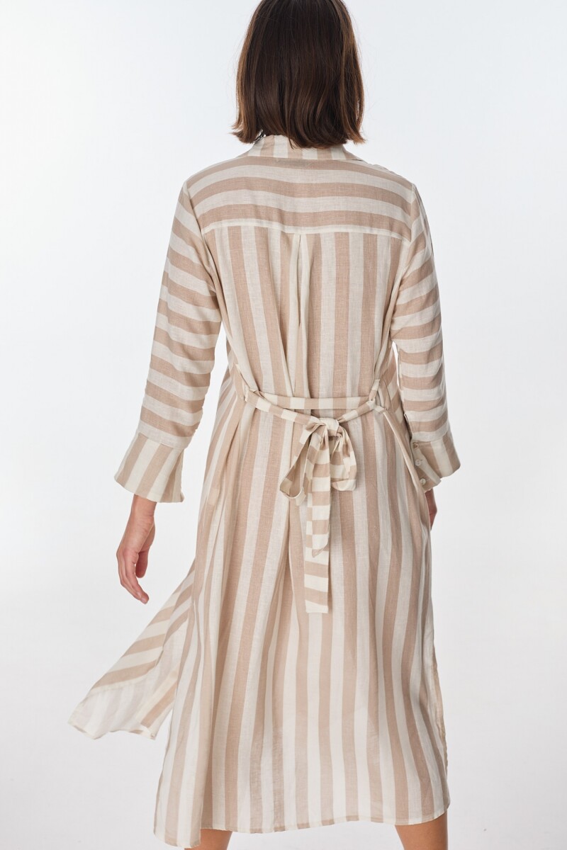 Vestido Balt Rayas Beige