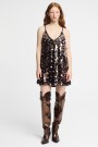 Vestido corto lentejuelas Marron