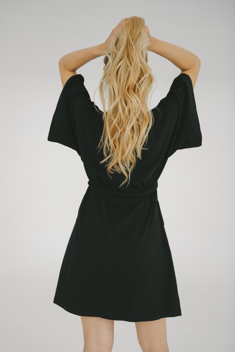 Bata Maternal Aurora Algodón – Embarazo y Lactancia Negro