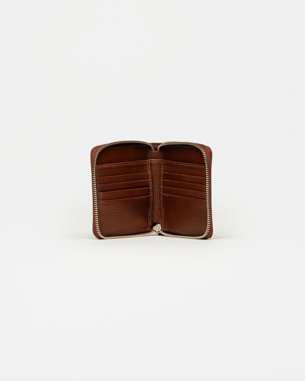 Billetera Con Cierre New Mia Floater Waxy Tabaco