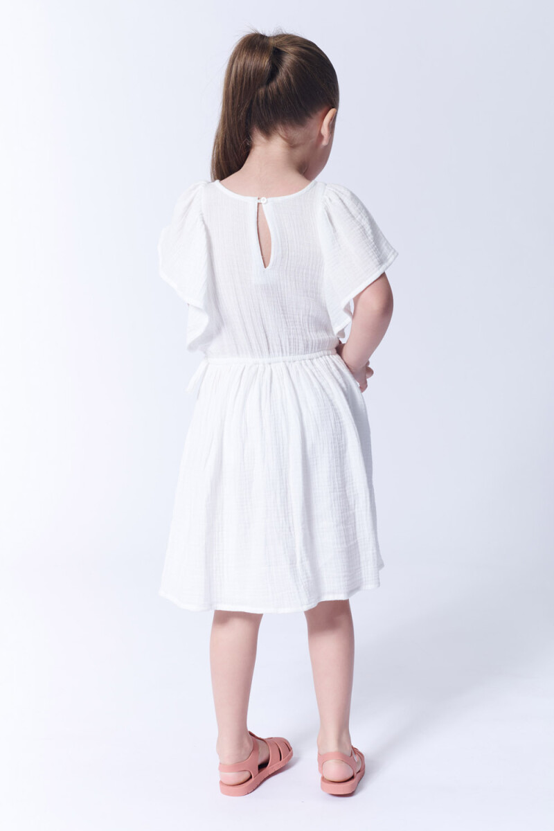 Vestido rustico volados Crudo
