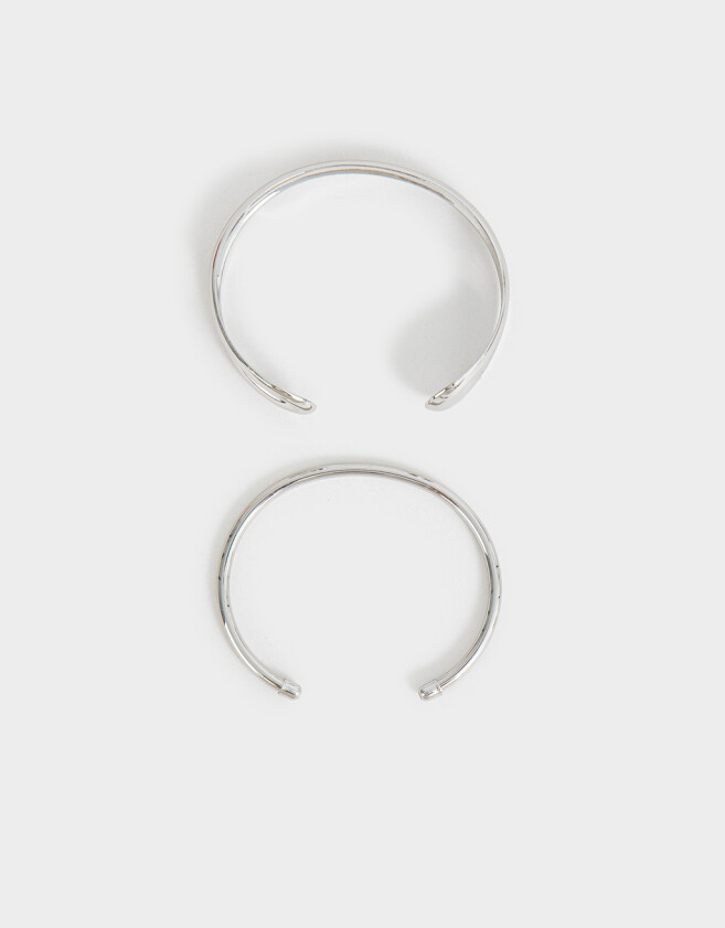 Pulseras Rígidas Sets Metal Pulseras Rígidas De Metal - Plateado