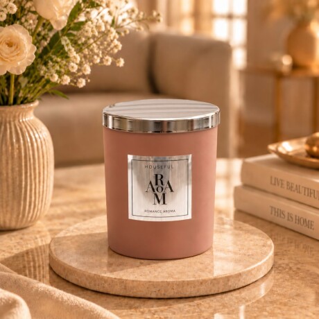 Vela Aromatica En Frasco De Vidrio Romance 8cm x 10cm Vela Aromatica En Frasco De Vidrio Romance 8cm x 10cm