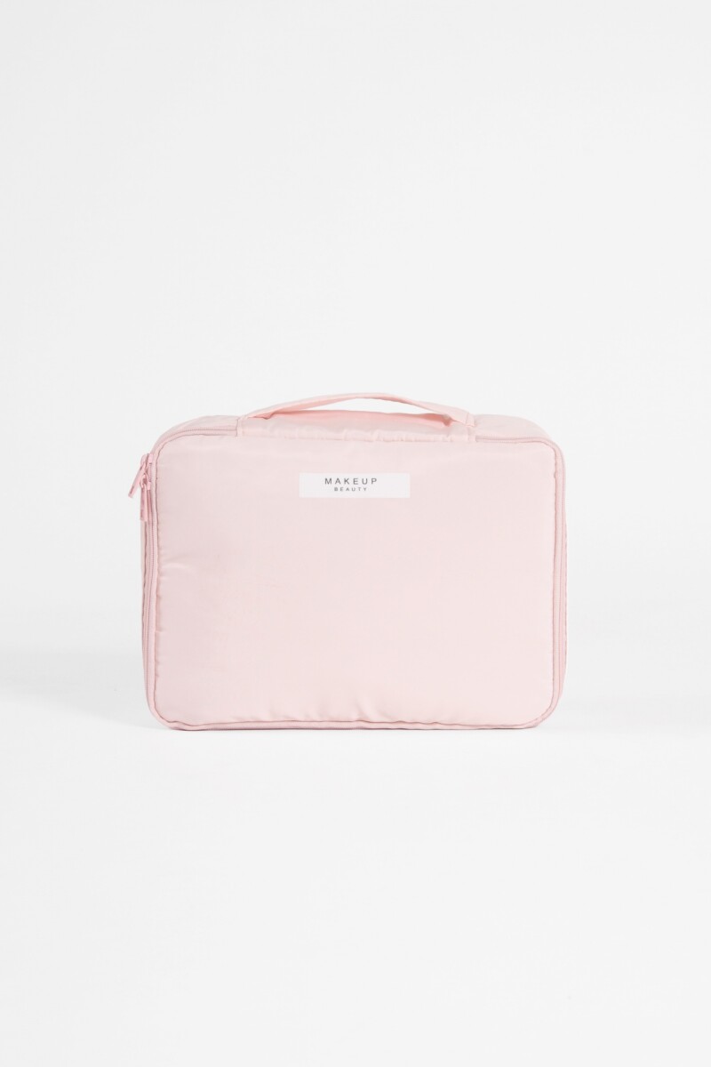 Estuche organizador con compartimentos rosa