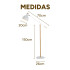 Lampara De Pie Moderna Metal Madera Minimalista 158Cm Color Blanco