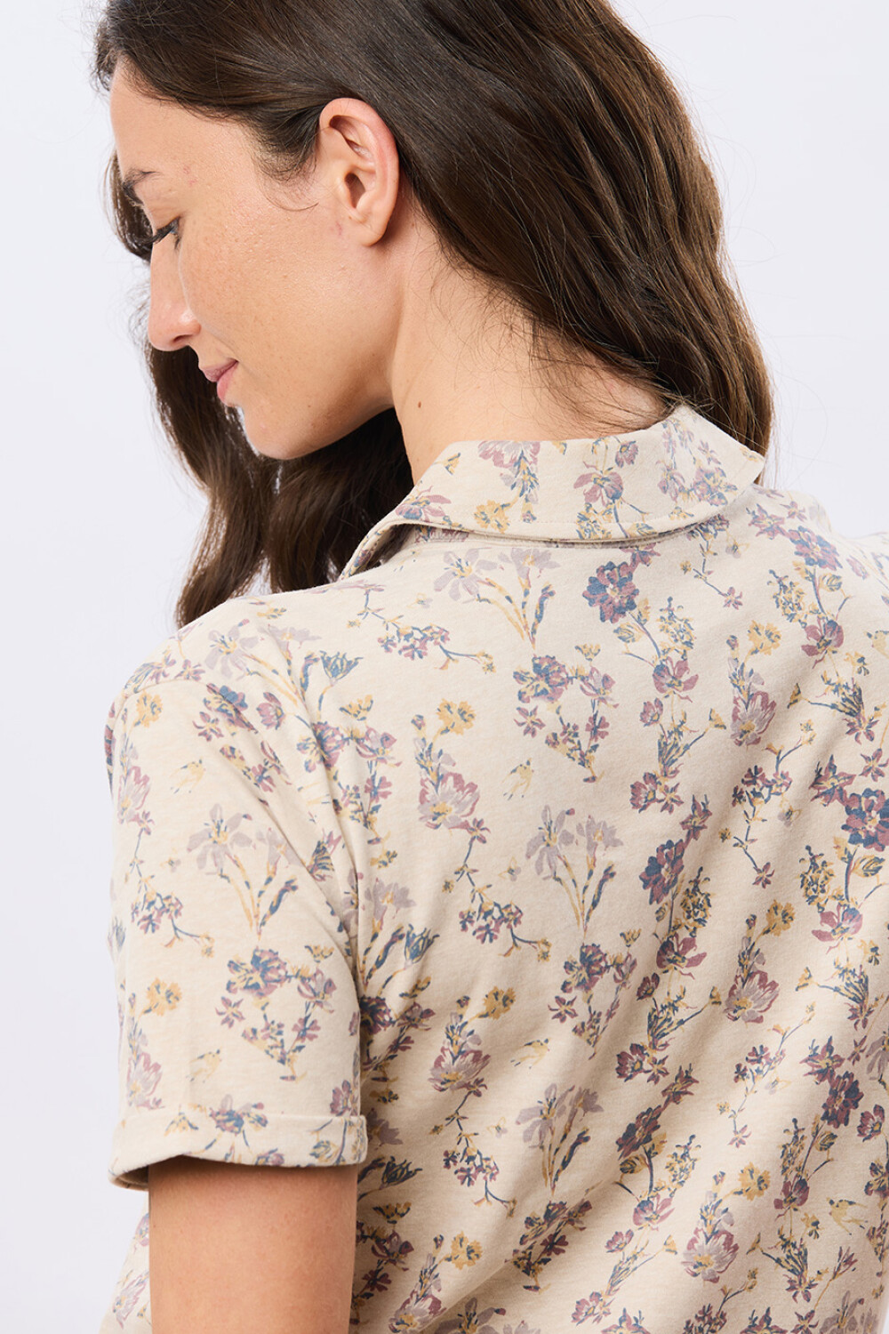 CAMISA ESTAMPADA DE ALGODÓN Beige