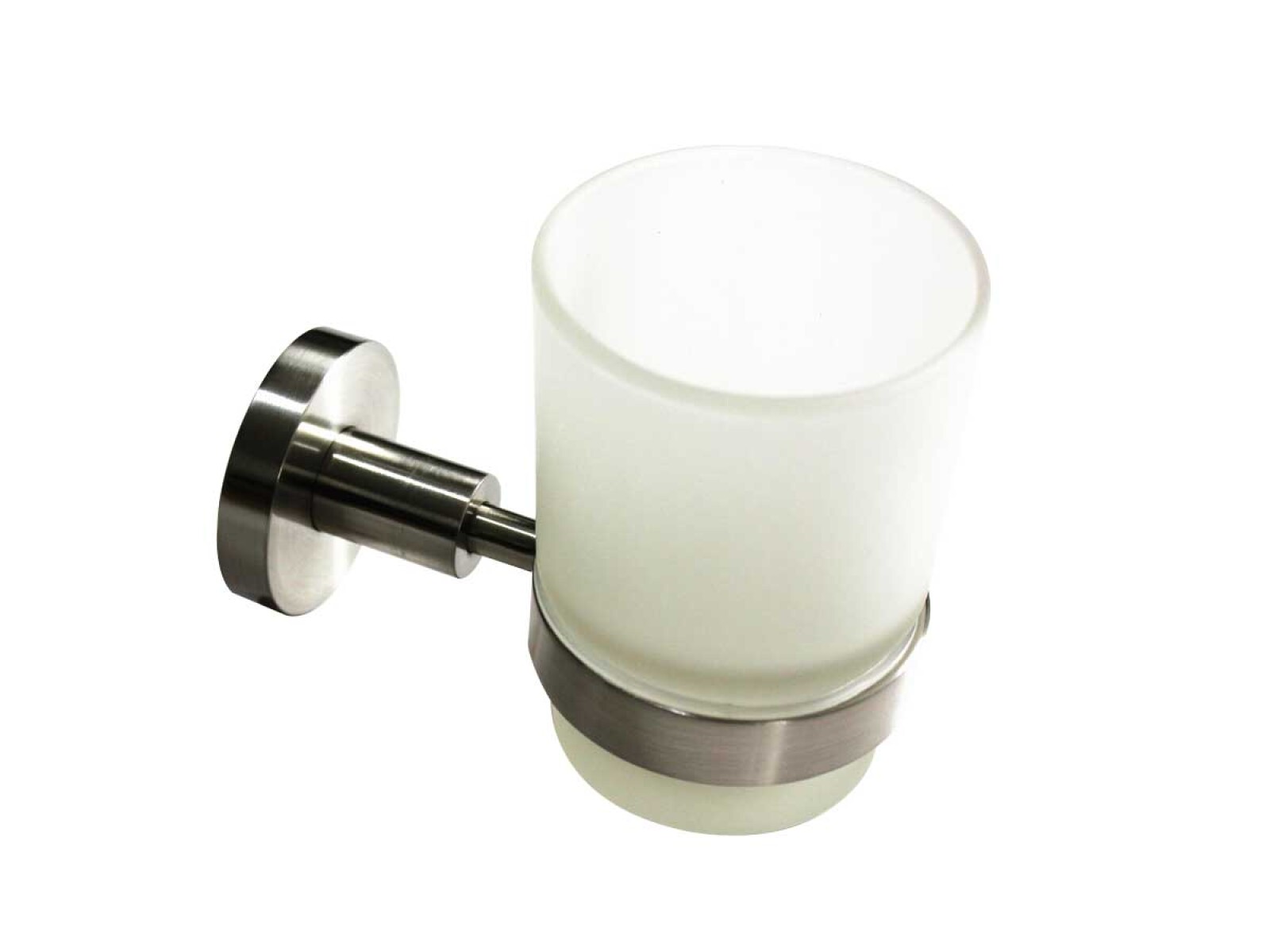 Porta Vaso Vidrio Metal Roma Gris Brushed Nickel Satinado 