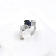 Anillo En Platino, Zafiro Oval Y Brillantes Anillo En Platino, Zafiro Oval Y Brillantes