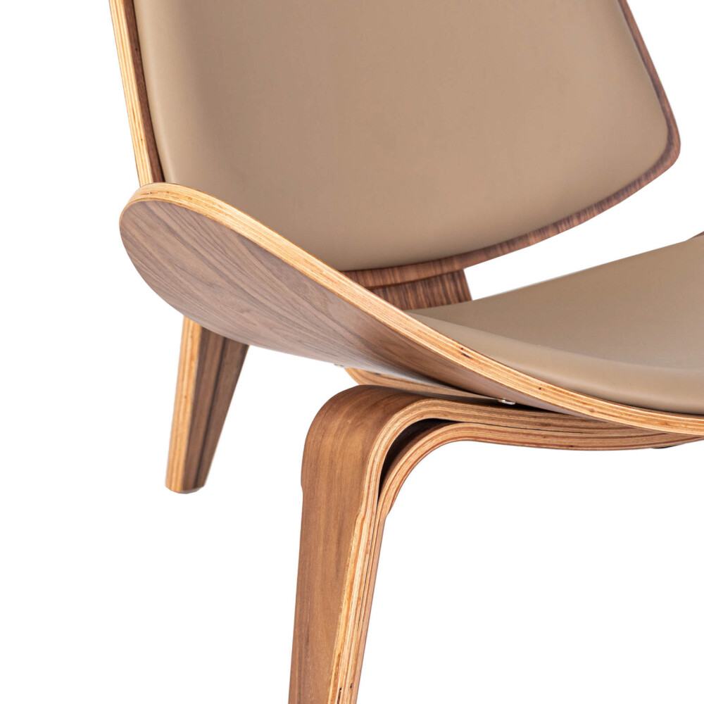 BUTACA MARRÓN MADERA SHELL