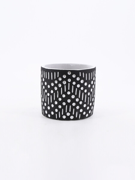 MACETA DOTS NEGRO