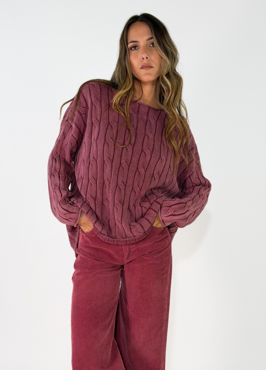 SWEATER FLORA - MAGENTA 