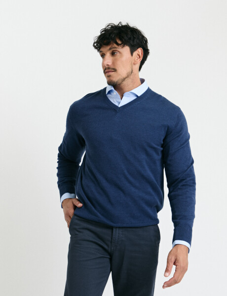 470985 SWEATER HARRINGTON LABEL Azul Piedra
