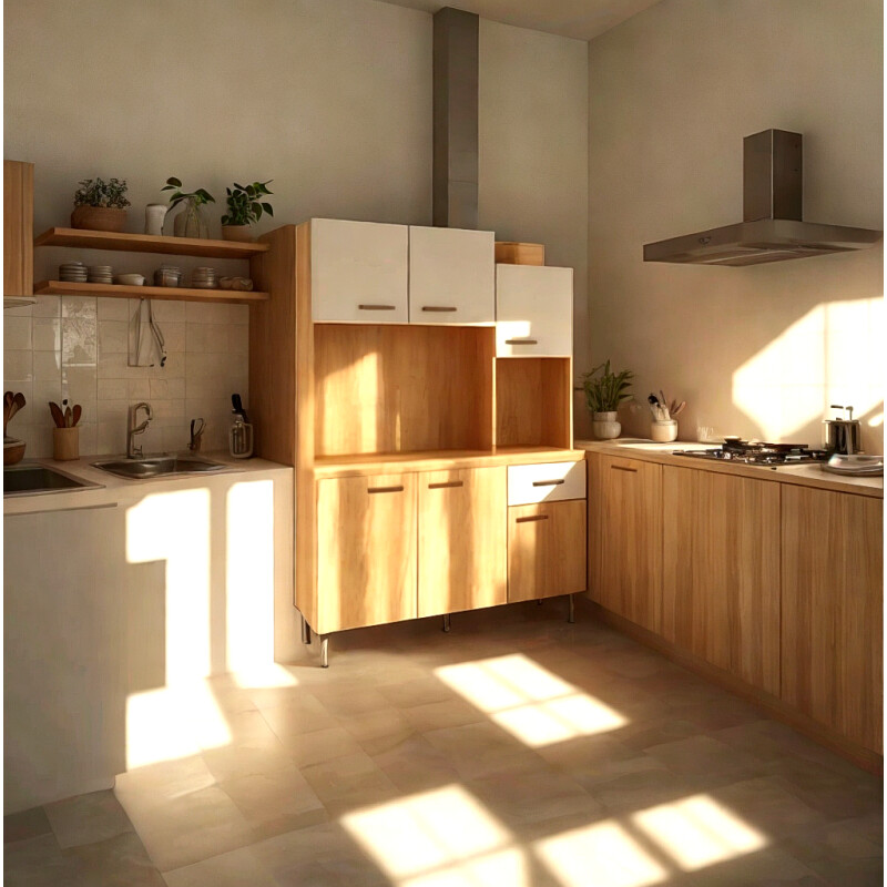 Mueble Cocina Grecia Bajo Mesada Kit Aéreo Alacena Aparador Marrón