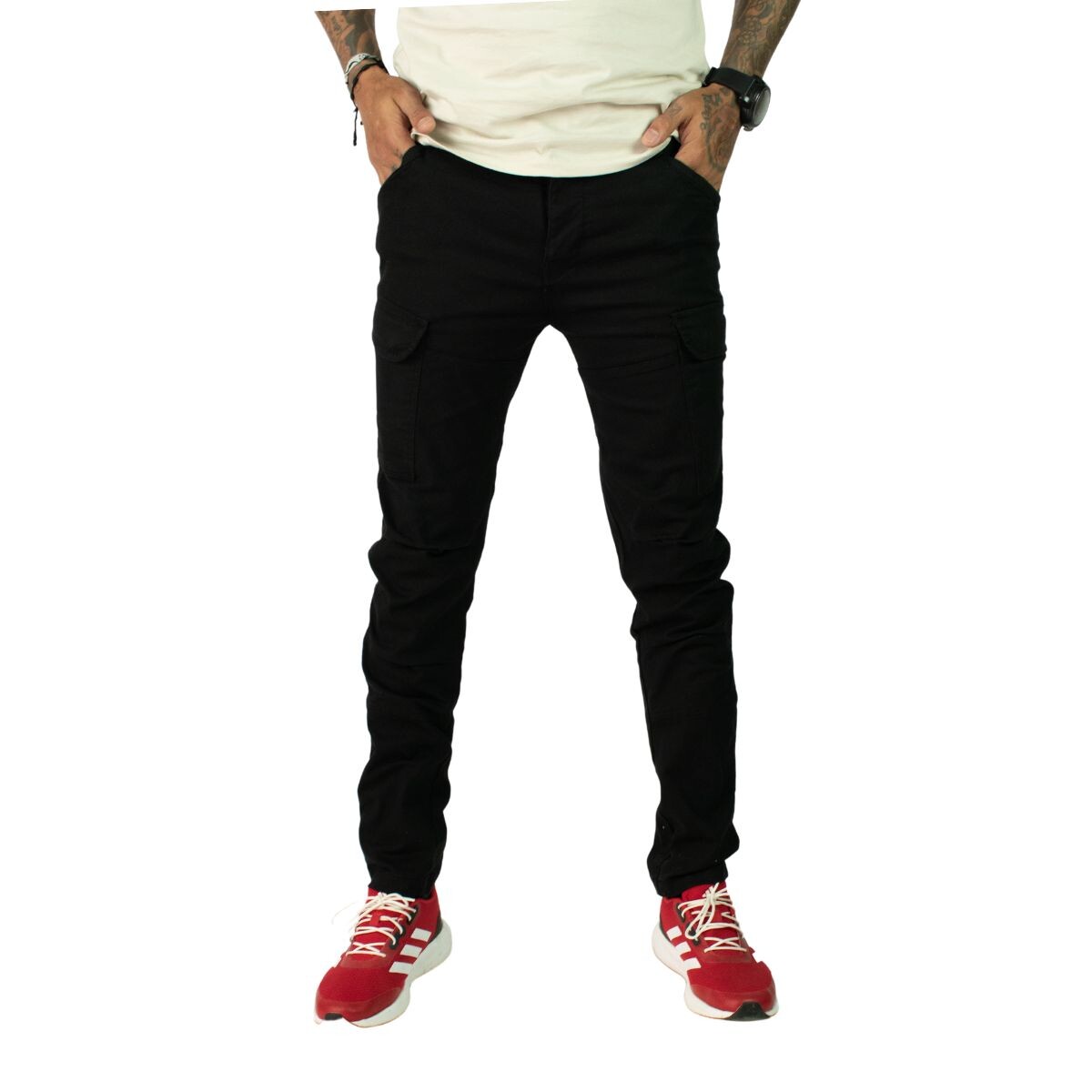 PANTALON CARGO XS-XXL - NEGRO 