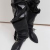 Bota Caña Media Amazonia En Cuero Liso Negro