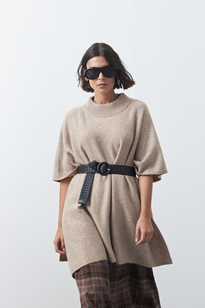 PONCHO DORIEL Beige Melange