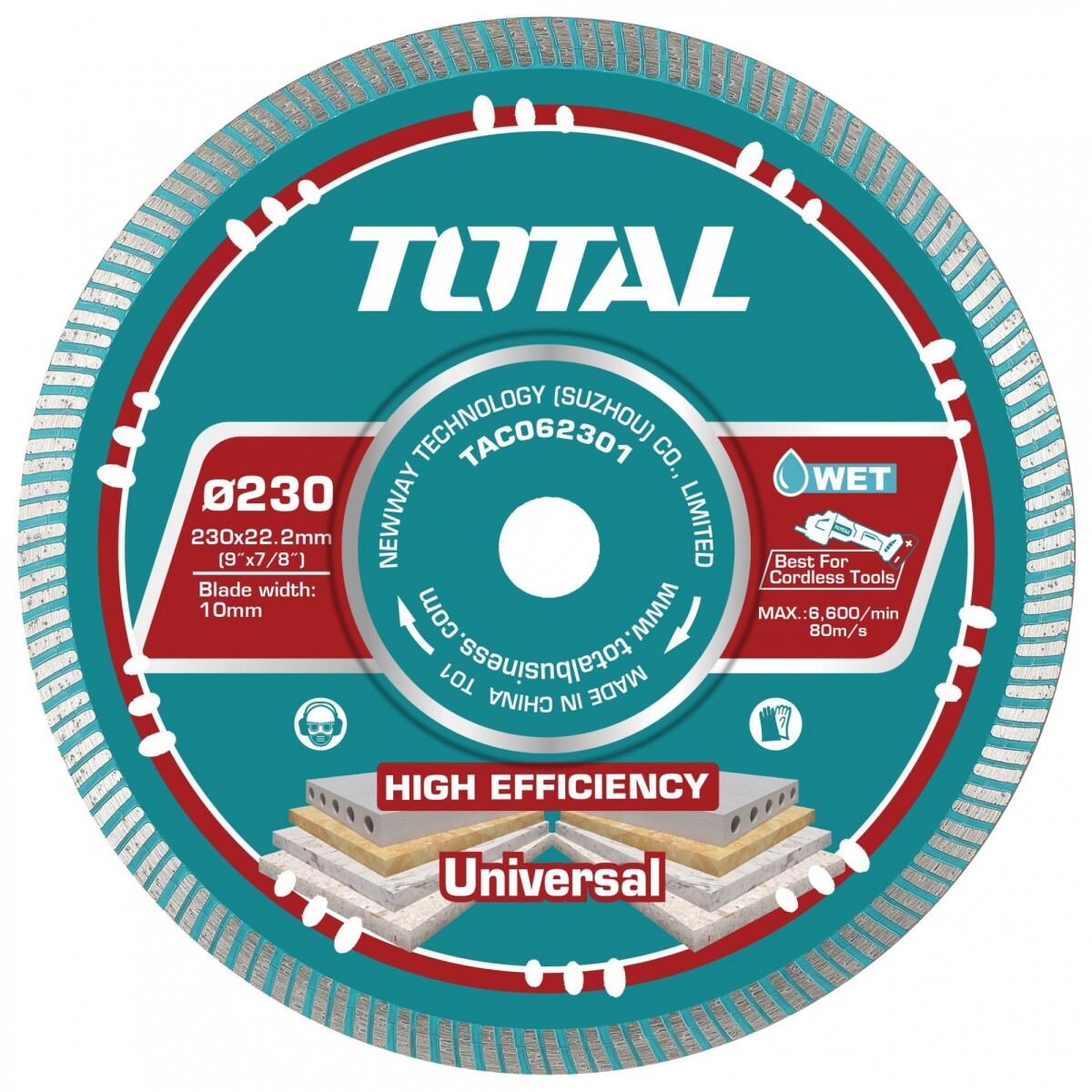 Disco Diamantado Para Amoladora 9" Continuo 