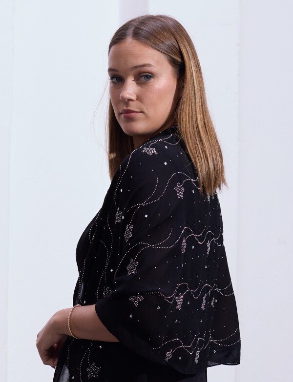 Pashmina Noche NEGRO/PLATEADO