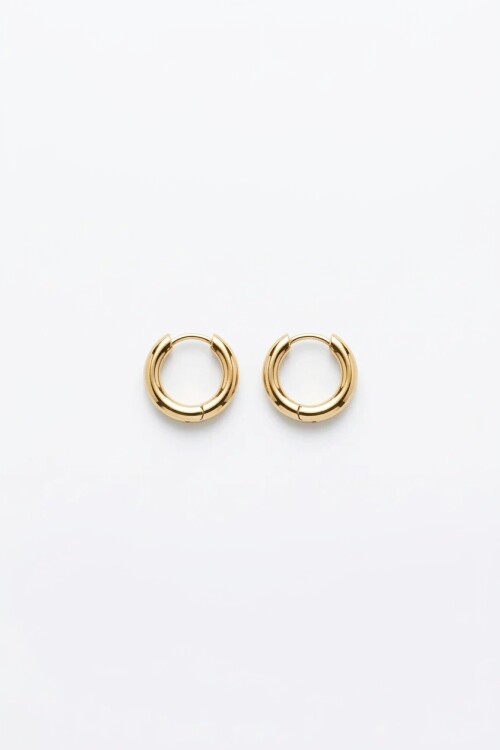 Aros acero grueso extra small dorado