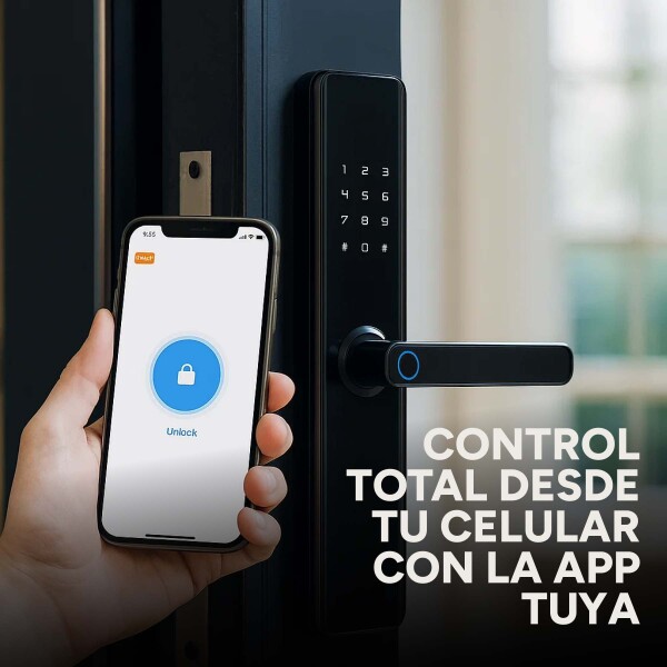 Cerradura Inteligente Biométrica Tuya Smart Electronica Wifi Color Negro