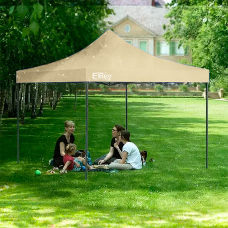 Gazebo 3x3mt Toldo Carpa Uv30 Impermeable Resistente Beige
