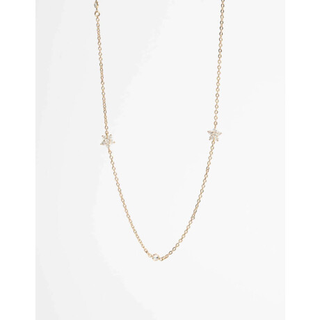 Collar Doble Vuelta Con Flores Dorado