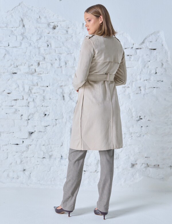 Chaqueta Larga Suede BEIGE