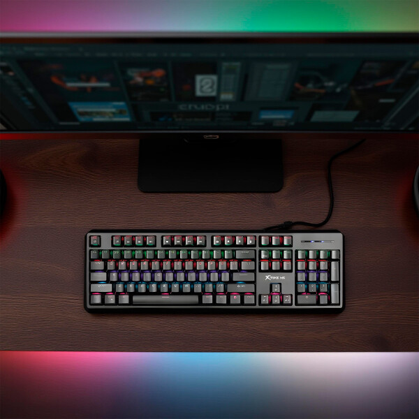 Teclado Mecánico Gamer Rgb Xtrike Me GK-918 Anti-Ghosting Color Negro