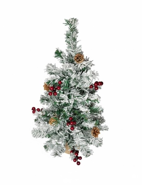 ARBOL DECORADO NEVADO C/ LUCES BASE ARPILLERA 50CM. ARBOL DECORADO NEVADO C/ LUCES BASE ARPILLERA 50CM.