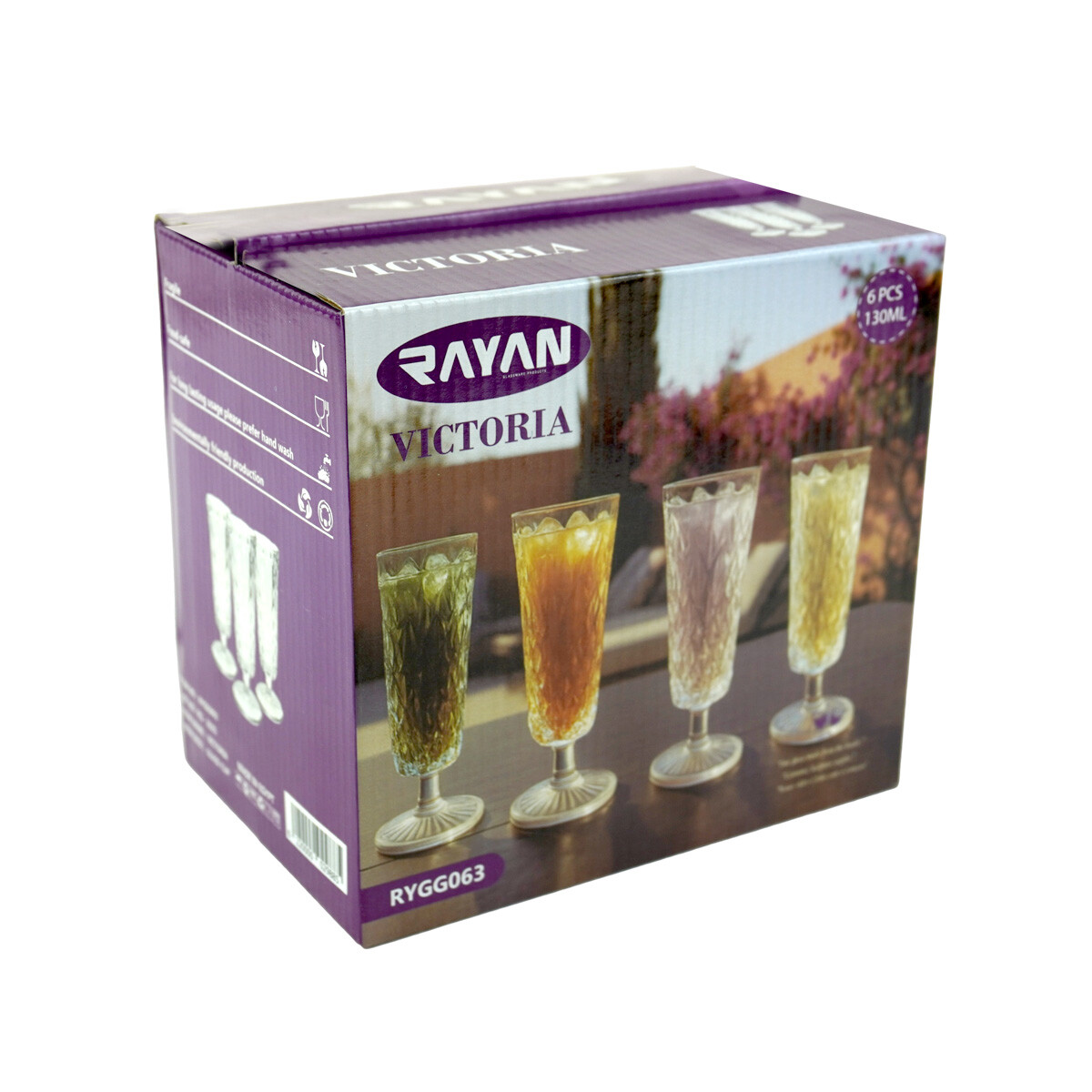 COPA CHAMPAGNE SET X6PCS VIDRIO LABRADO VICTORIA 130ML 