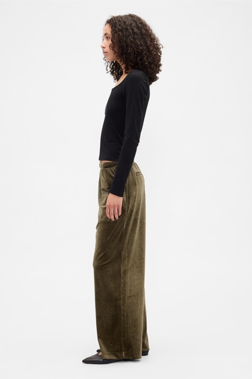Pantalón Terciopelo Mujer Green Khaki 123