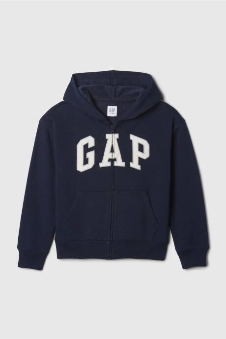 Buzo Canguro Con Cierre Logo Gap Niño Tapestry Navy