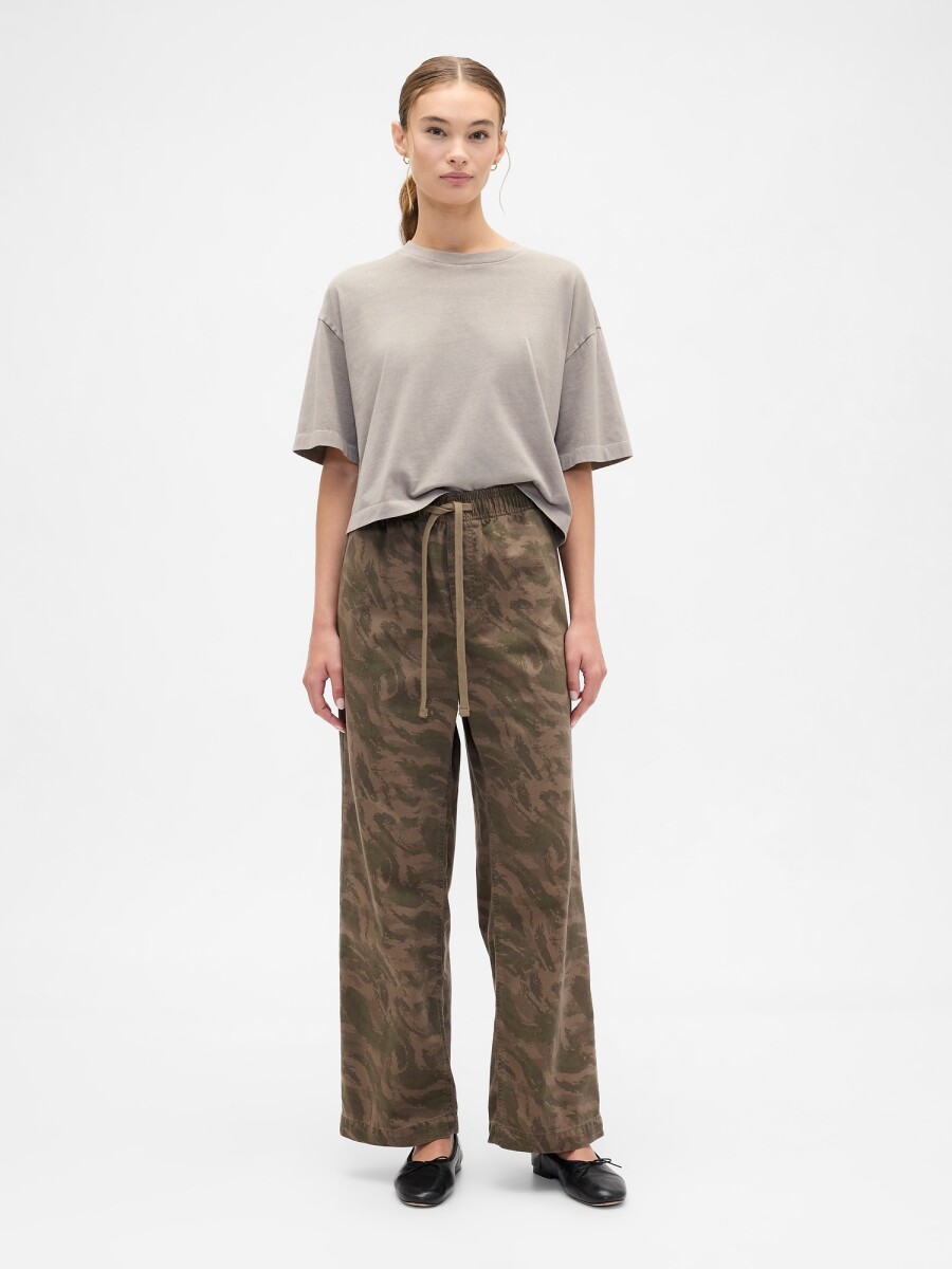 Jean Pull-On Wide Leg Mujer - Camo 