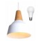 Lampara Colgante De Techo Color Y Madera Diseño Nordico Blanco