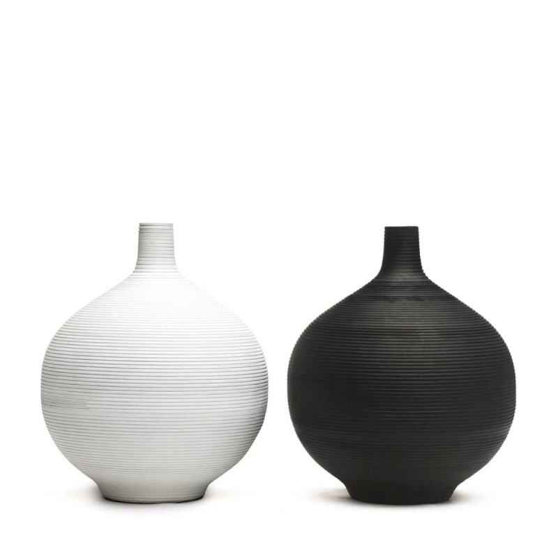 FLORERO CERAMICA D17x21CM BLANCO/NEGRO MATE FLORERO CERAMICA D17x21CM BLANCO/NEGRO MATE