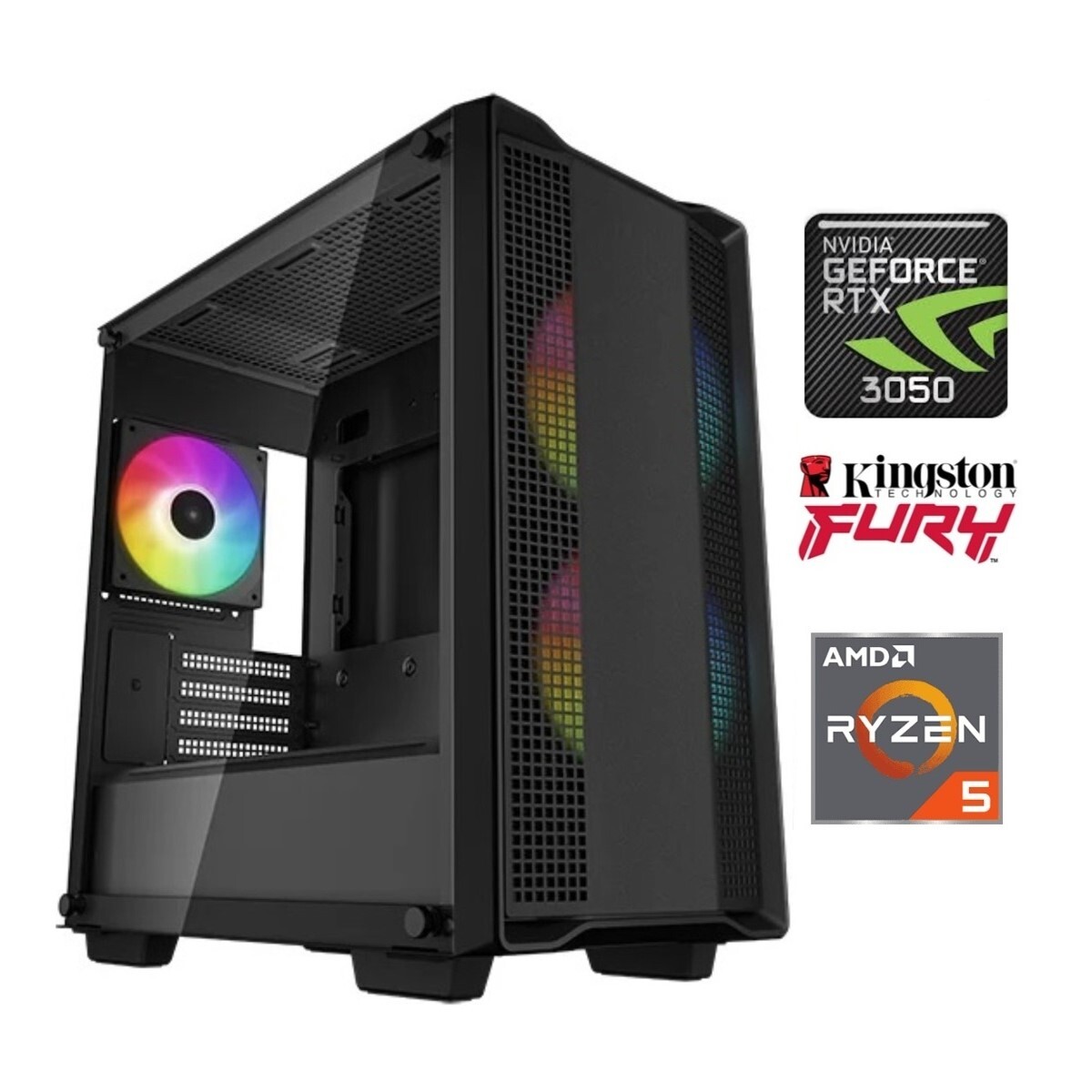 Equipo Gamer Ryzen 5 5500, 16GB, Ssd 480GB, Rtx 3050 6GB 