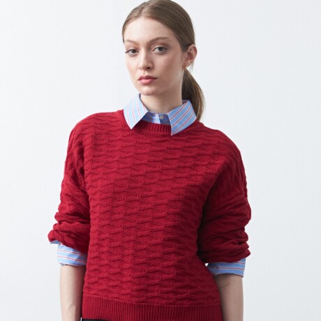 SWEATER DAMASO Rojo Oscuro