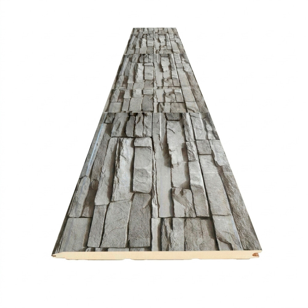 REVESTIMIENTO METAL SIDING MODELO LADRILLO GRIS PIEDRA IRREGULAR Revestimiento Metal Siding Modelo Ladrillo Gris Piedra Irregular