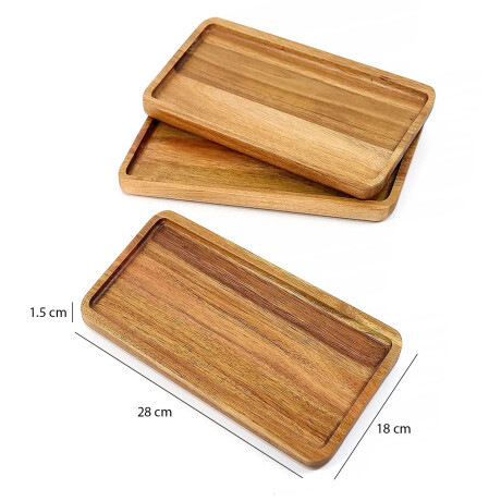 Bandeja de Bambú Rectangular para Servir 28x18x1.5Cm Roble Roble