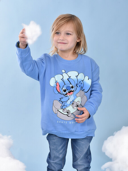 BUZO STITCH SKATE AZUL CLARO