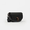 Bandolera The Circle En Cuero Graneado Negro