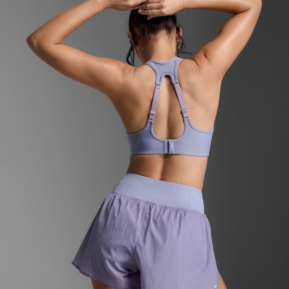 Aero Mesh Medium Impact Bra - Mujer Digital Lilac/white Reflective