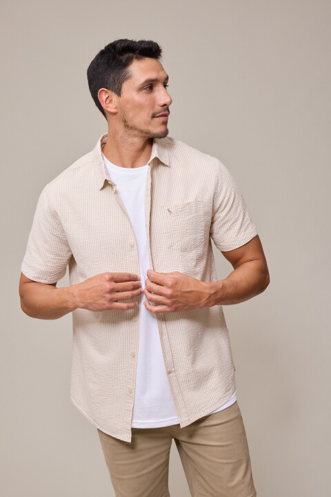 CAMISA M/C ESTURA POLANCO Beige