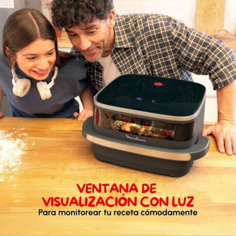 Freidora De Aire Moulinex Easy Fry Xl Surface Compacta Doble Resistencia Cesta Ancha Negro