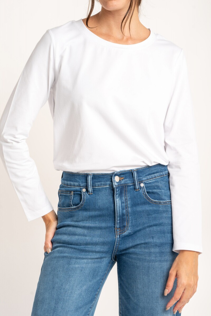 Remera Algodón Elastano Blanco